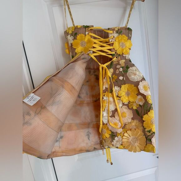 NWOT BRONX AND BANCO Jasmine Maraya Mini Dress in Yellow, size S - Picture 13 of 16